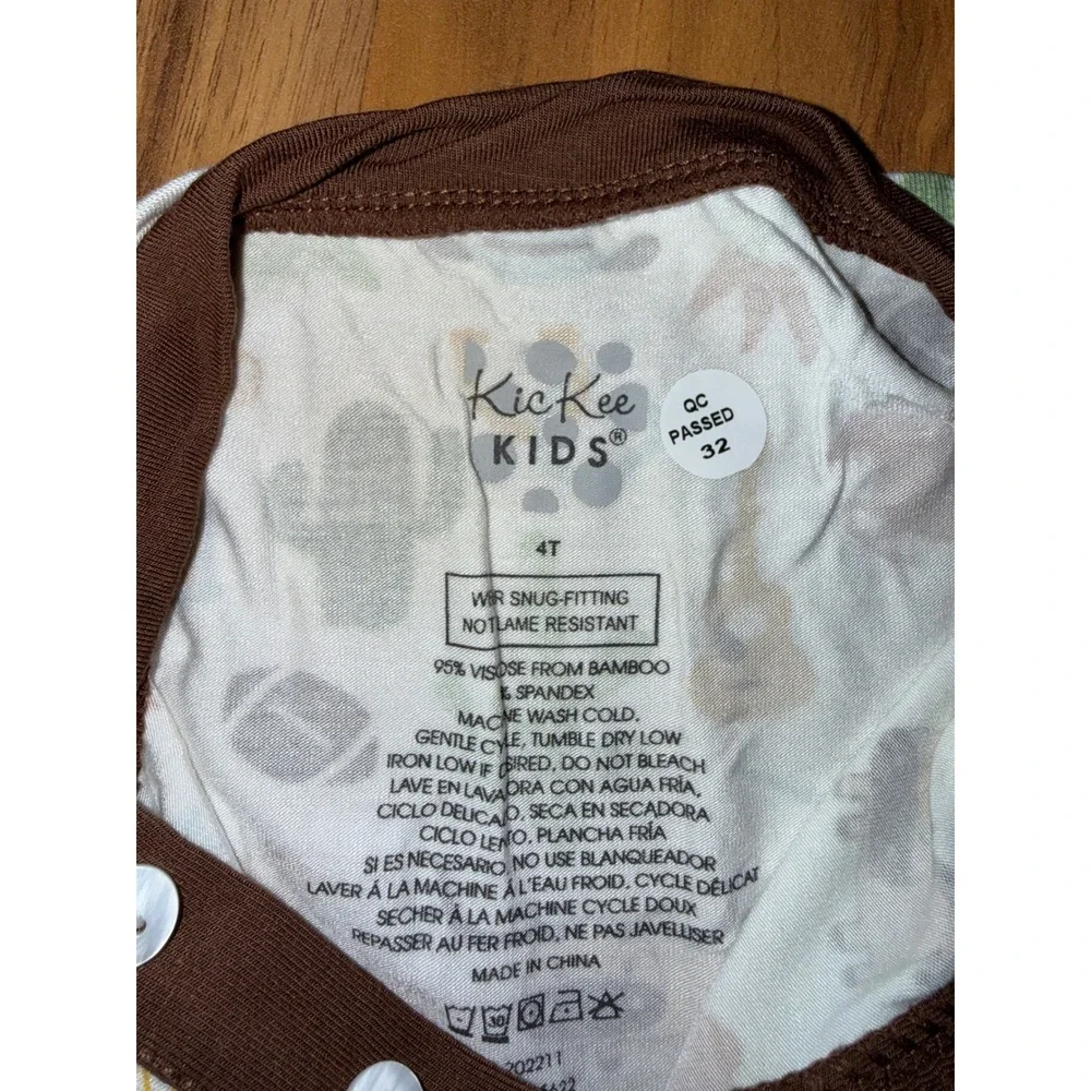 KicKee Pants Pajama Set Toddler 4T White‎ Western Cowboy Bamboo NEW NWT Henley